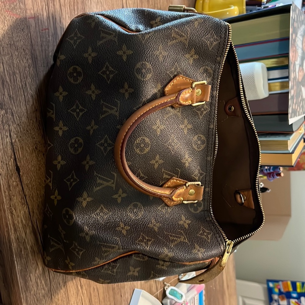 Louis Vuitton bag purse speedy 30 brown monogram
